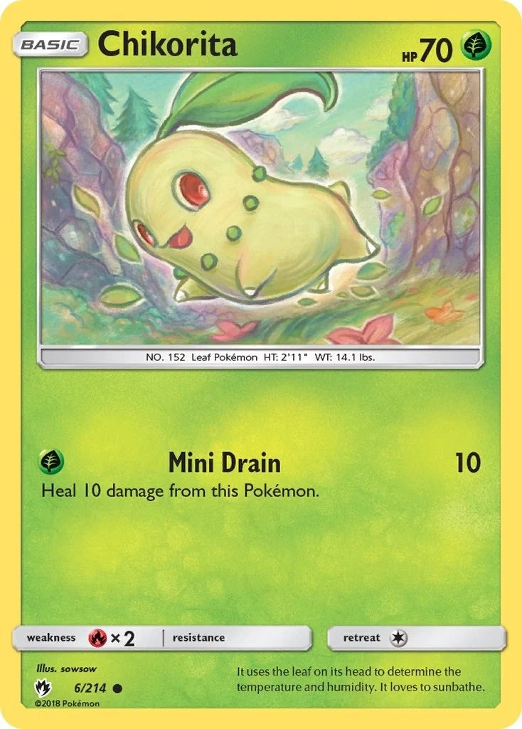 Chikorita (6/214) (Lost Thunder) Reverse Holo