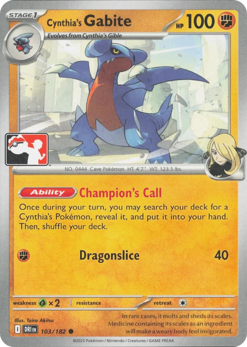 Cynthia's Gabite (103/182) [Prize Pack Series Eight] Normal